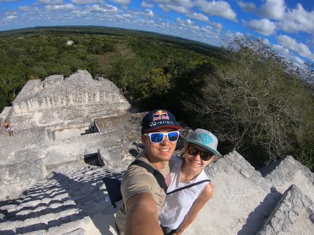 Exploring Mayan ruins in Calakmul