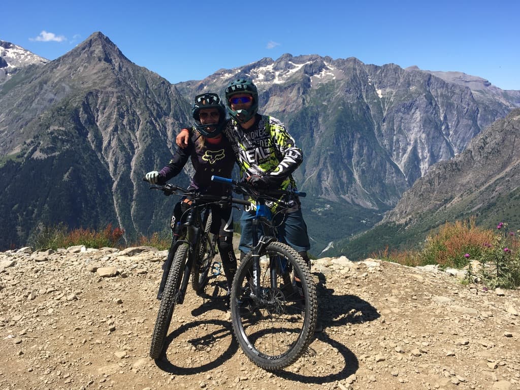 Mountain biking together